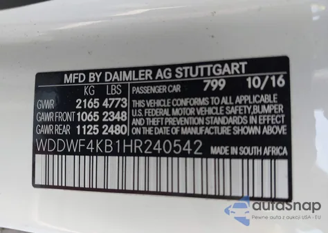 2017 Mercedes-Benz C 300 Luxury 4Matic from USA, damaged, VIN WDDWF4KB1HR240542